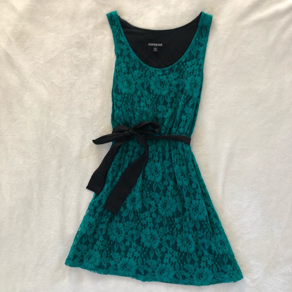 Express lace overlay dress